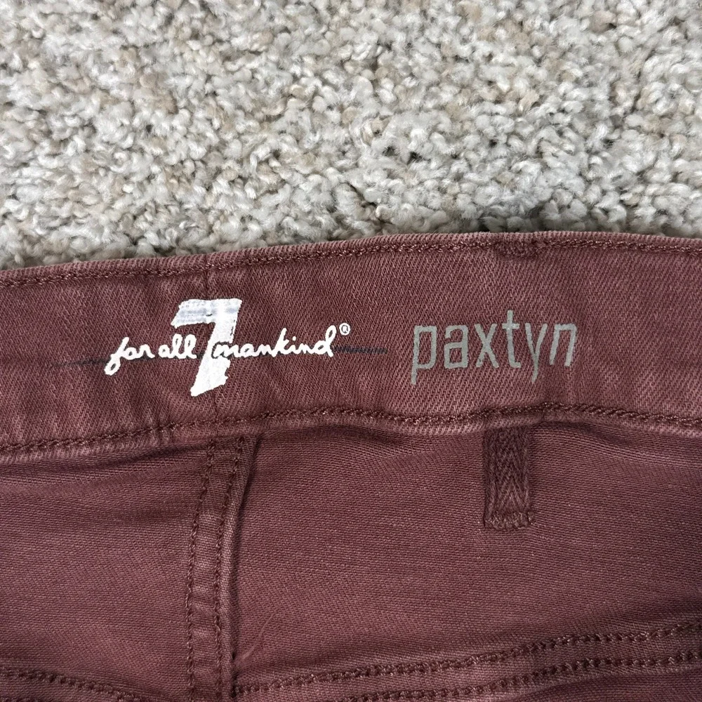 7 For All Mankind  Jeans Mens 38 Burgundy Paxtyn Skinny‎ Fit Stretch Denim